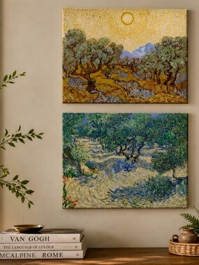 Van Gogh Olive Tree Canvas Art Prints Pair |  16x12 Saint-Rémy